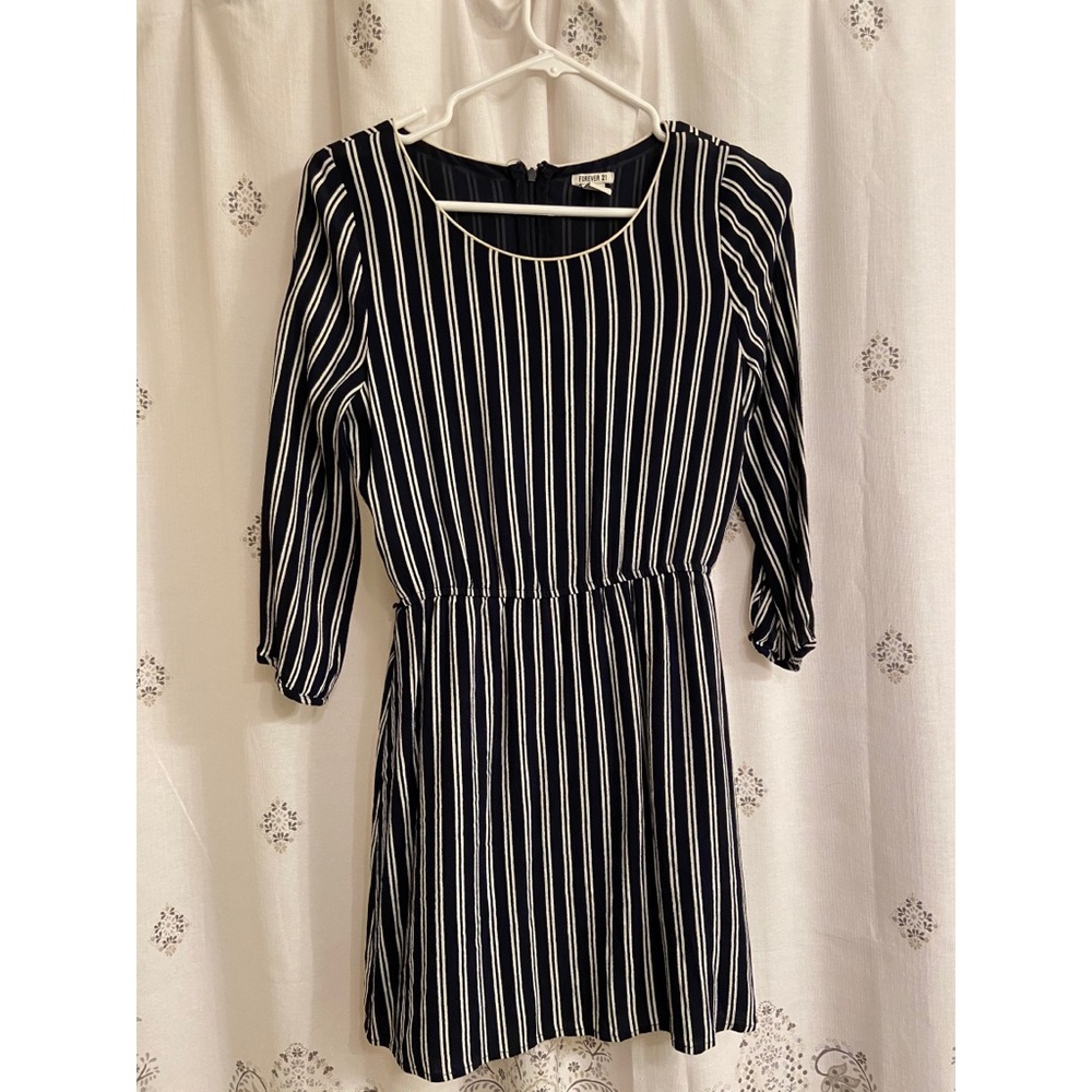 Striped navy dress